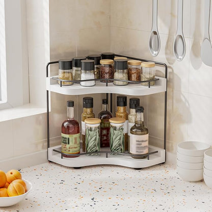 2-Tier Corner Bathroom Counter Organizer - Image 6
