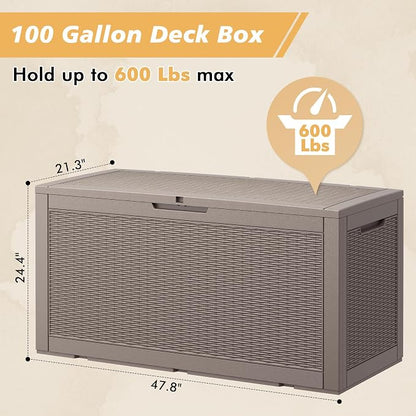 Outdoor Storage Box, Resin Deck Boxes Outdoor Waterproof - Image 2