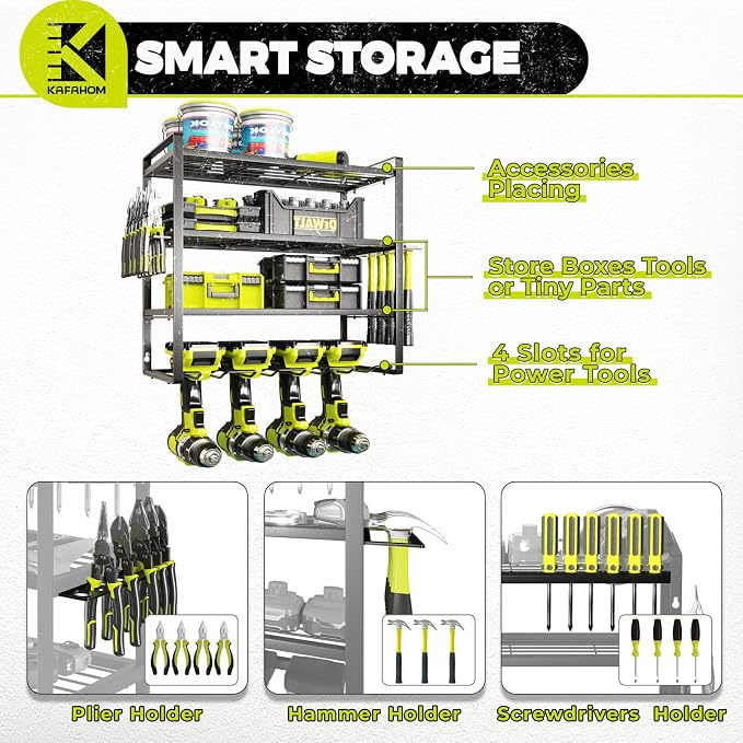 KAFAHOM Power Tool Organizer, Garage Tool Organizers and Storage, Drill Holder - Image 5