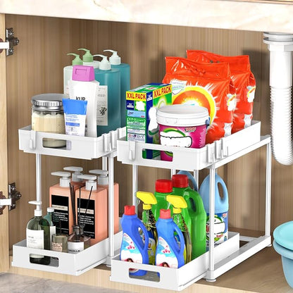 2 Pack Under Sink Organizer by FJFEOIYE