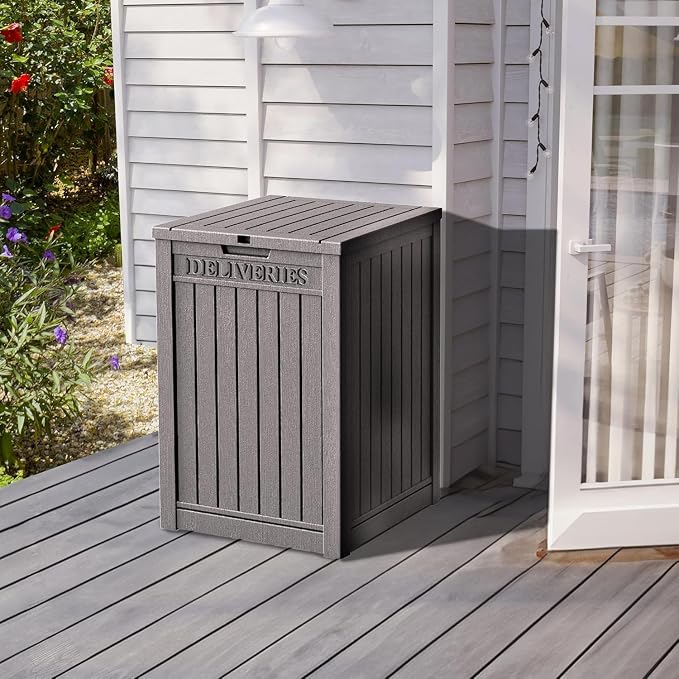 55 Gallon Resin Deck Box, Waterproof Outdoor Storage Box - Image 2