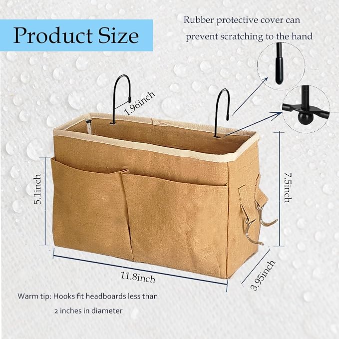 Bedside Caddy Bedside Hanging Storage Basket Multi-Function Organizer Caddy - Image 2
