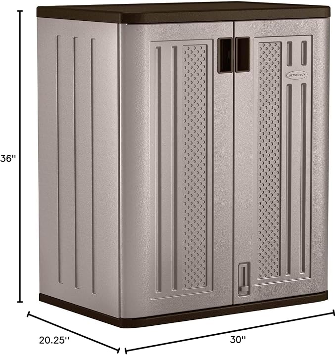 Suncast 4 Pack 9 Cu. Ft. Base Storage Cabinet, Resin Garage Organizer, Platinum - Image 3