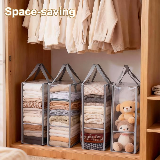 Clear Clothes Storage Bags, 96L Plastic Blanket Comforter Storage Bag, 4 Pack - Image 8
