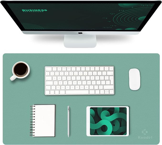 K KNODEL Small Office Leather Desk Mat, Mouse and Keyboard Pad, Computer and by K+KNODEL