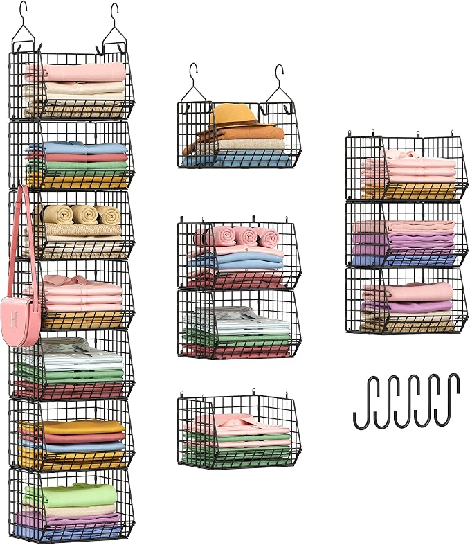 X-cosrack 7 Tier Foldable Hanging Closet Organizer and Storage, Wire Closet by X-cosrack