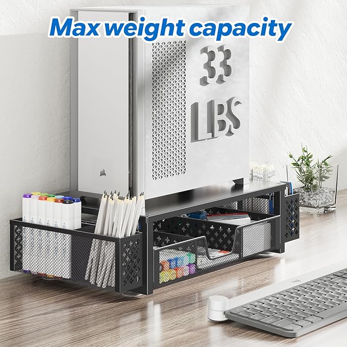 Simple Trending Desk Organizer and Accessories, 2-Tier Computer Monitor Stand - Image 5