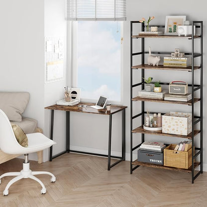 Vintage Multifunctional Folding Bookshelf, No-Assembly Plant Stand Storage Rack - Image 4