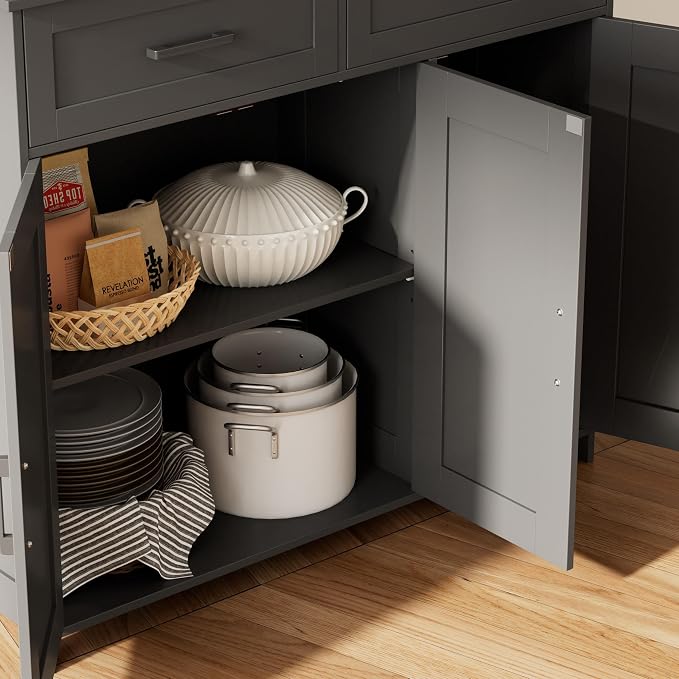 Homhedy Sideboard Buffet Cabinet, Coffee Bar Storage Cabinet - Image 9