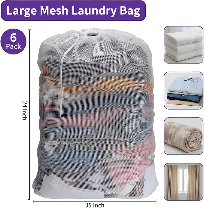 Nicunom 6 Pack Mesh Laundry Bag - Image 2