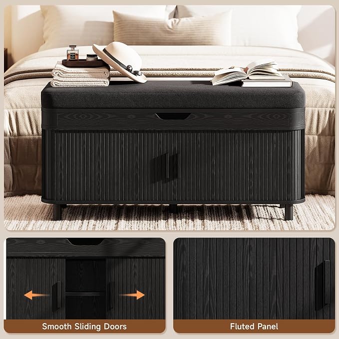 ONBRILL 43.3" Shoe Storage Bench - Image 6