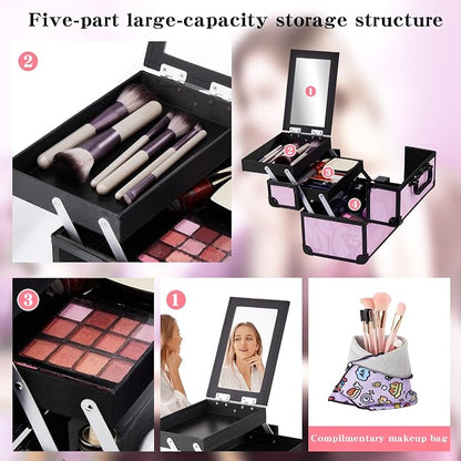 Makeup Train Case, Portable Makeup Case - Image 4