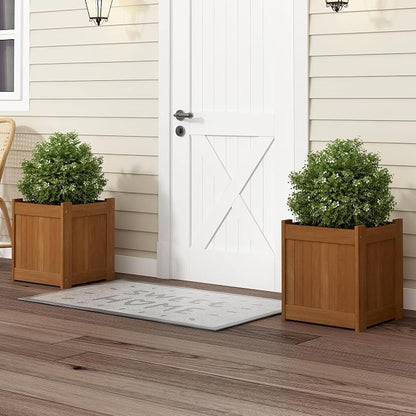 Furinno TIOMAN Planter Box Set of 2, Hardwood Flower Box, Cube Garden Box - Image 2