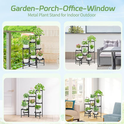 iDavosic.ly Plant Stand Indoor Outdoor, 8 Tier Corner Metal Flower Display - Image 3