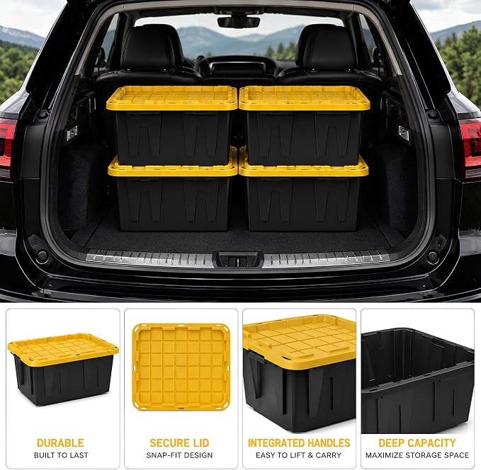 4-Pack Heavy Duty Storage Totes - Image 5