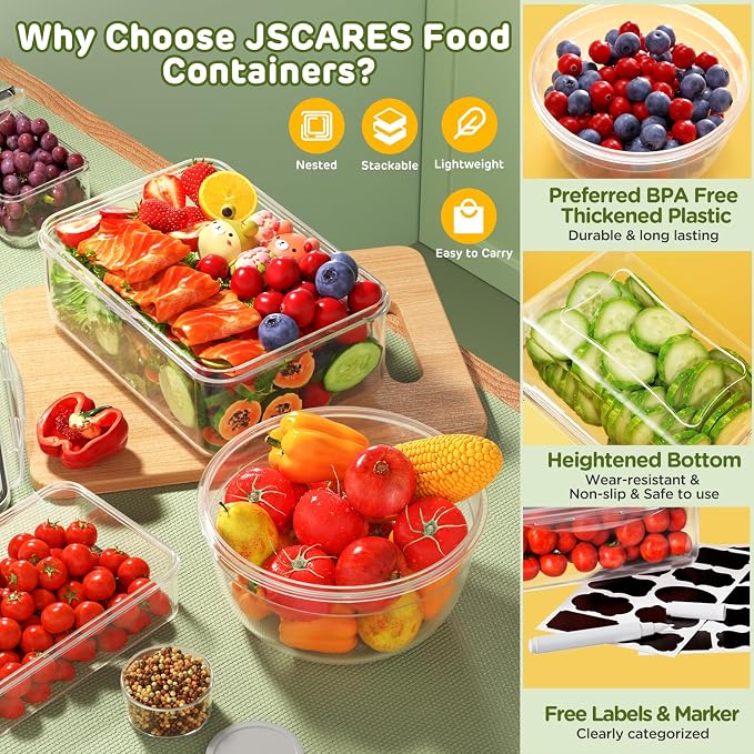 JSCARES 40 PCS Food Storage Containers - Image 4