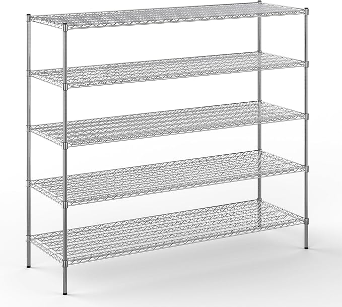 24" Deep x 72" Wide x 64" Height Wire Shelving Kit | 5-Tier | NSF Commercial by Regal+Altair