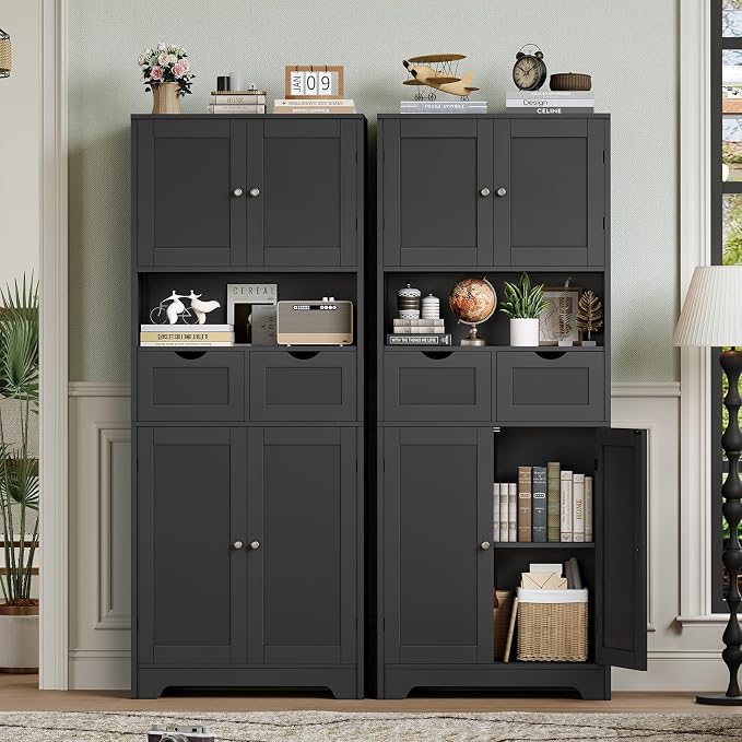 Iwell 57.8" H Tall Storage Cabinet - Image 6