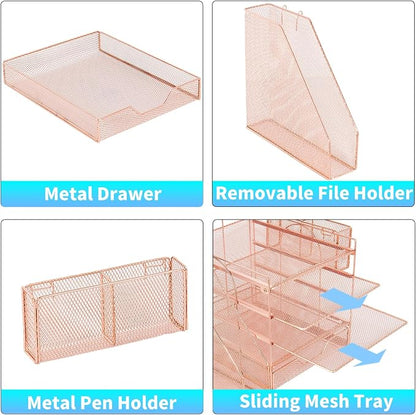 Desk Organizers and Accessories, 5-Tier Paper Letter Tray Organizer - Image 3