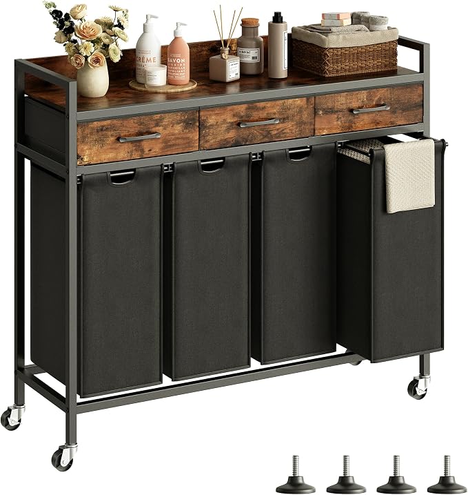 Herture Laundry Sorter 4 Section Laundry Hamper by Herture