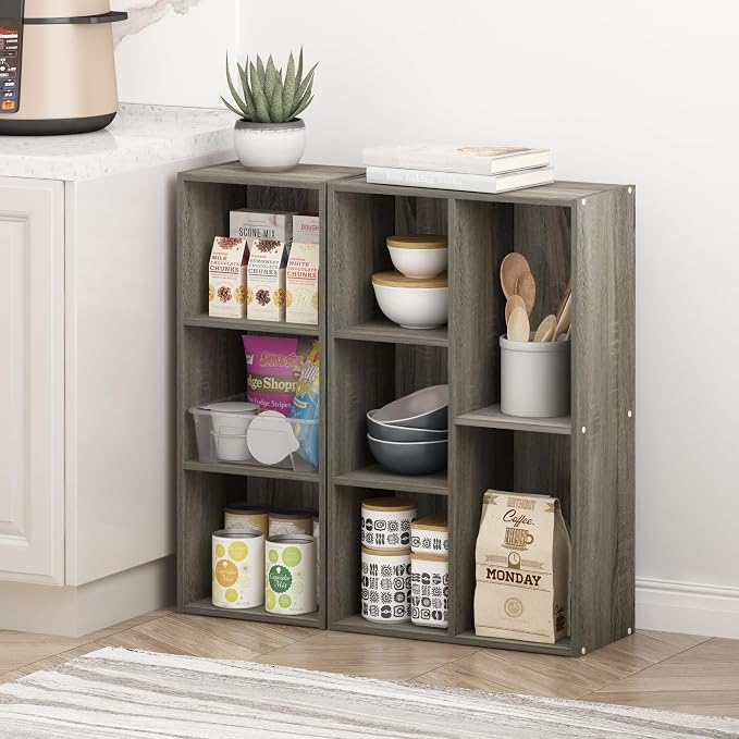 Furinno Pasir 3-Tier No Tool Assembly Open Shelf Bookcase, French Oak - Image 5