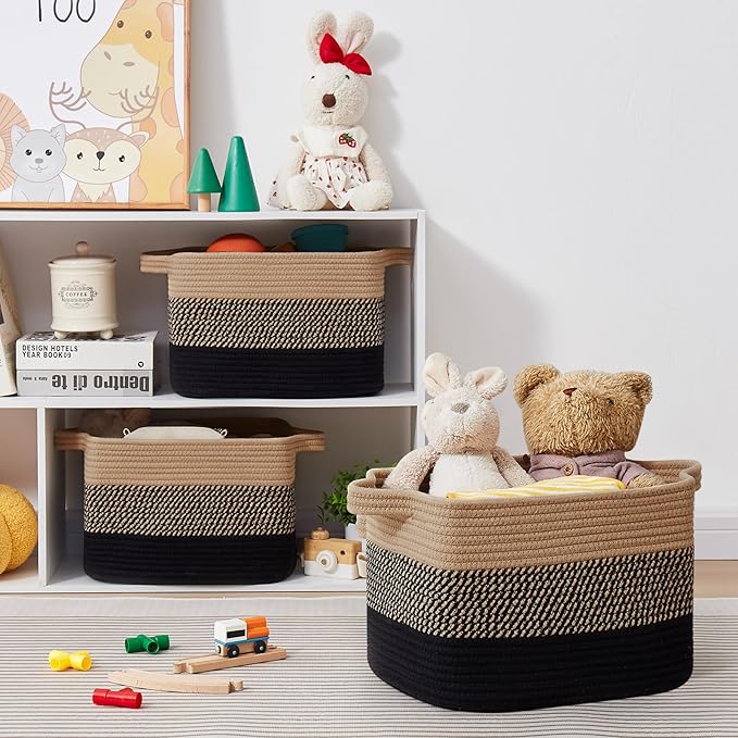 Storage Basket for Organizing, Woven Baskets for Storage, Rectangle Decorative - Image 6