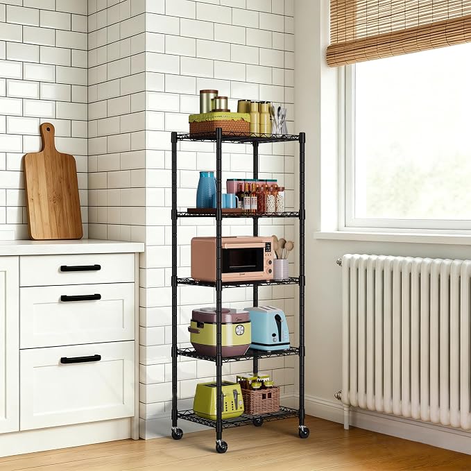 REGILLER 5-Wire Shelving Metal Storage Rack Adjustable Shelves, Standing - Image 2