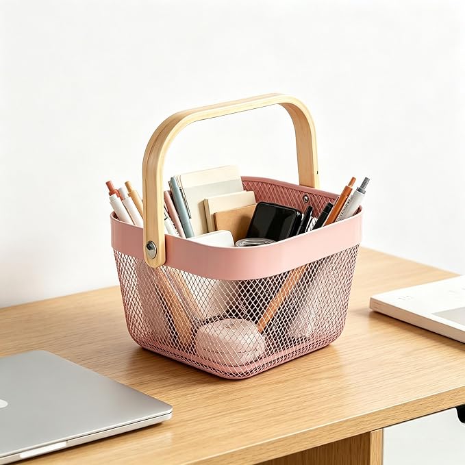 AJIODA Metal Mesh Wire Basket, Small Steel Basket - Image 4