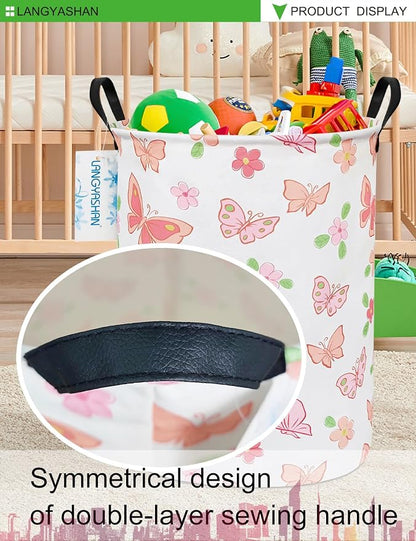 LANGYASHAN Laundry Basket Canvas Fabric Collapsible Organizer Basket - Image 3