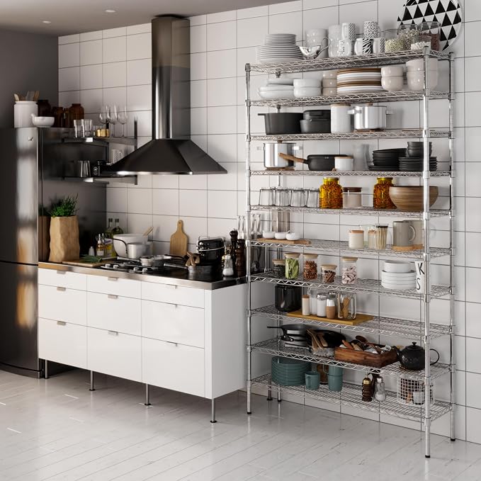 14" Deep x 48" Wide x 86" Height Wire Shelving Kit | 10-Tier | NSF Commercial - Image 6