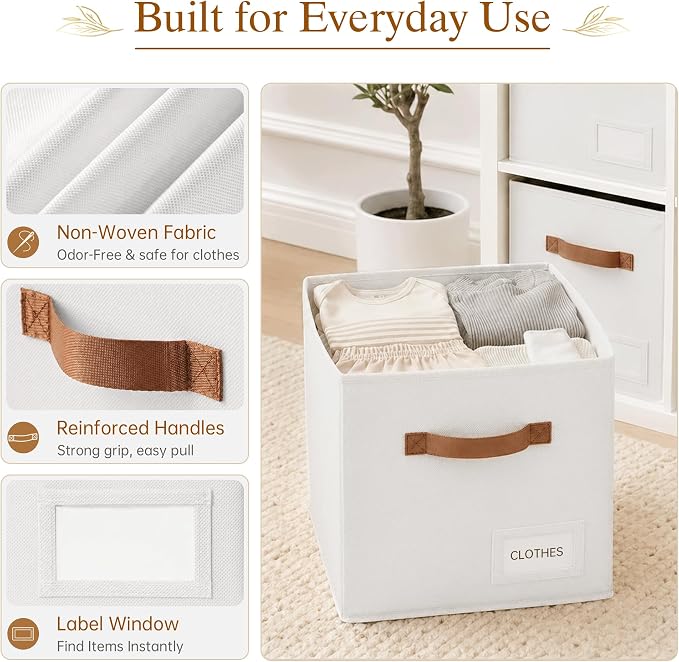 Storage Cubes 10 Pack, 11 Inch Fabric Storage Cubes Organizer Bins - Image 3