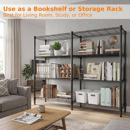Homdox 4-Tier Adjustable Metal Storage Shelves, Space-Saving Corner Rack - Image 6