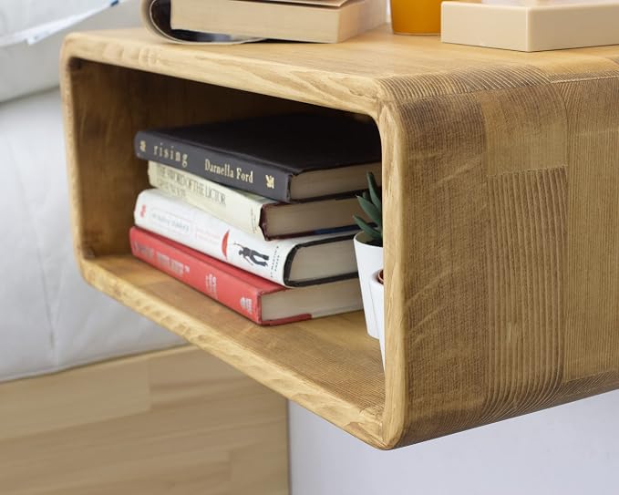 Floating Nightstand Wooden, Bedside Table, Nightstand Shelf, Wall Mounted - Image 6
