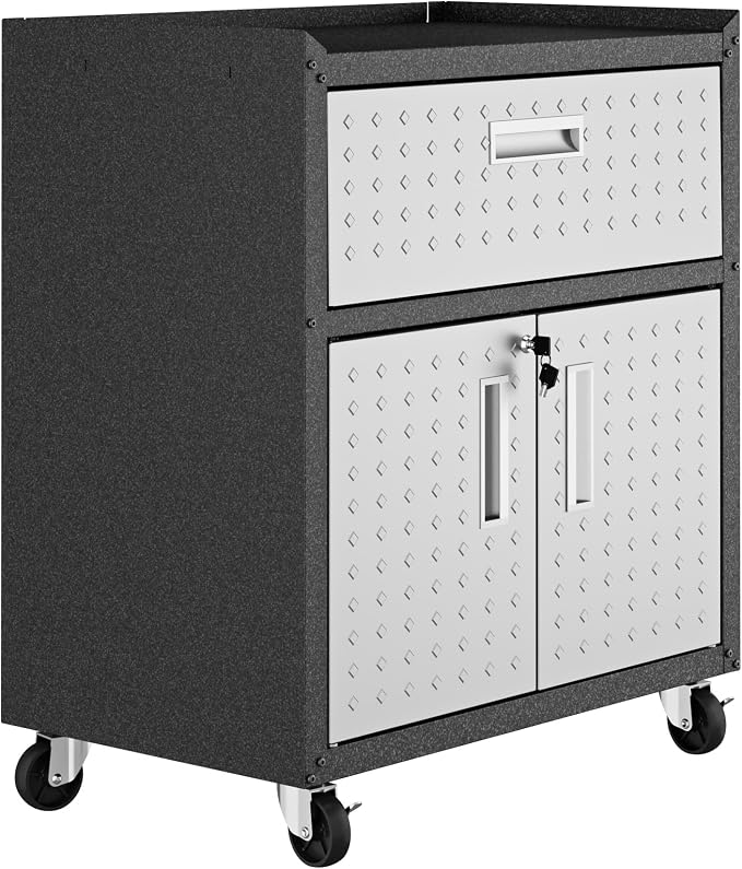 Manhattan Comfort Fortress Textured Metal 31.5" Garage Mobile Cabinet - Image 12