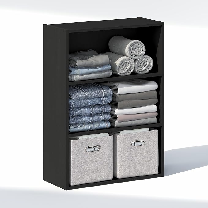 Furinno Reed Closet Organizers and Storage, 3-Tier Closet Organizer, Open Shelf - Image 3