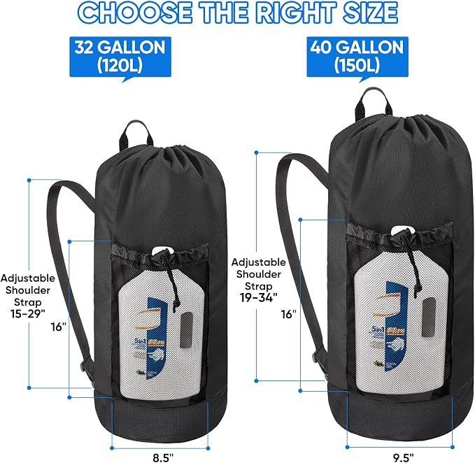 BALEINE 120L Laundry Bag Backpack, 900D Oxford Fabric Large Travel Laundry Bags - Image 2