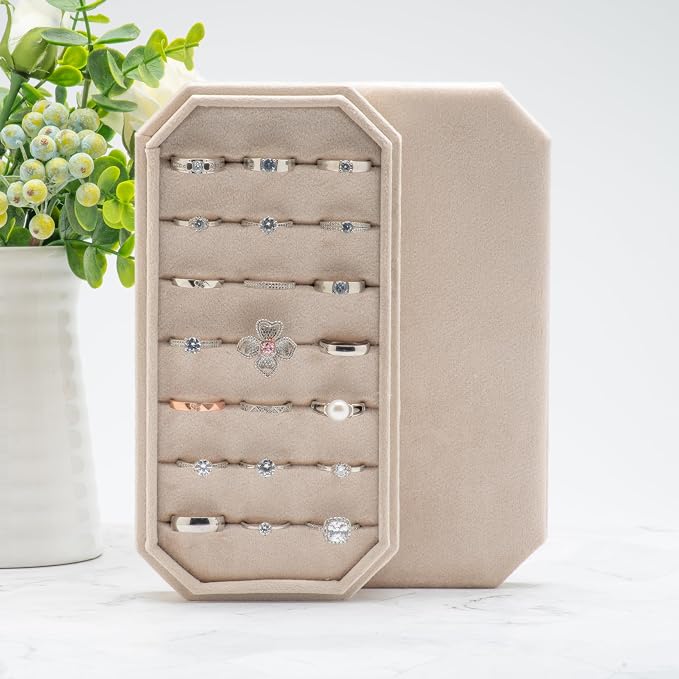 Velvet Ring Organizer Display Tray Jewelry Box Earring Holder Case - Image 5