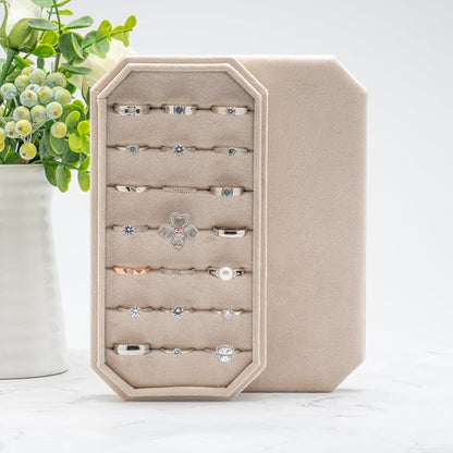 Velvet Ring Organizer Display Tray Jewelry Box Earring Holder Case - Image 5