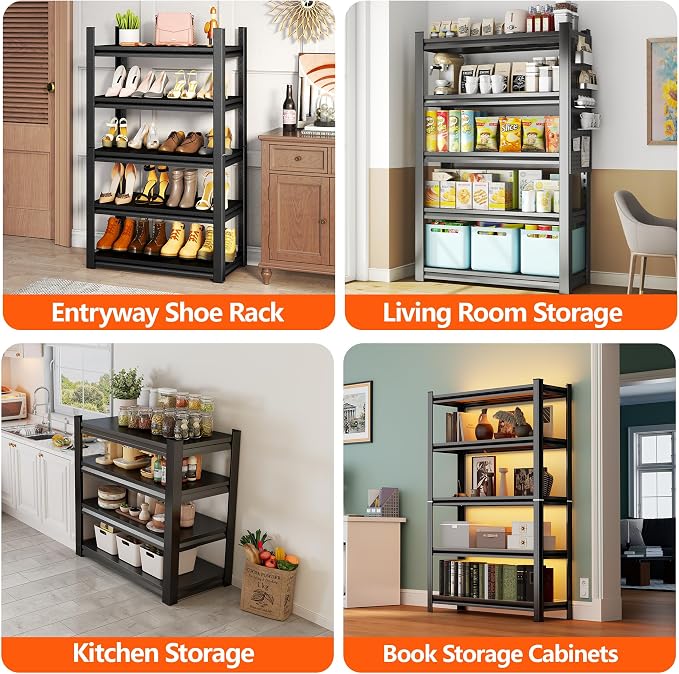 Storage Shelves, Garage Metal Shelving Unit, Adjustable, Double-Layer Column - Image 4