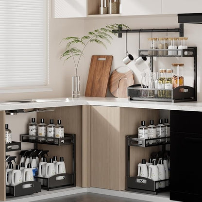 Under Sink Organizer, 2 Pack Height Adjustable Under Sink Organizers and Storage - Image 6