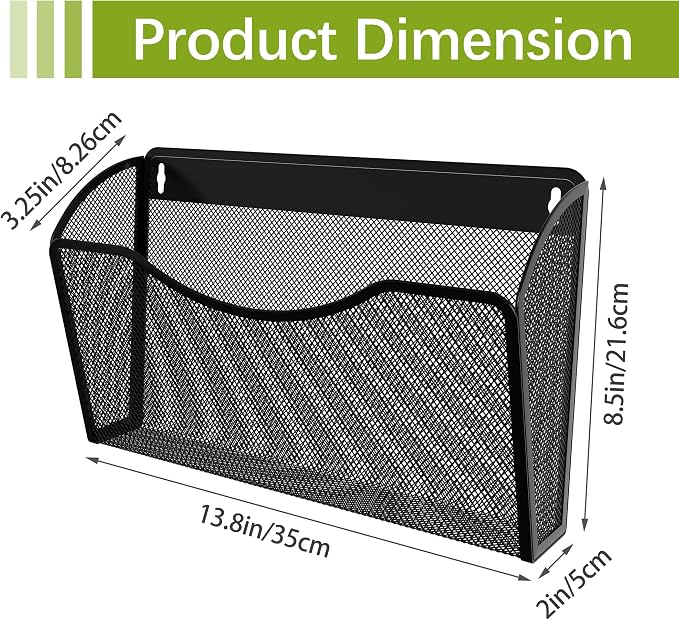 EasyPAG Wall File Organizer, Metal Mesh Hanging File Folder Holder - Image 4
