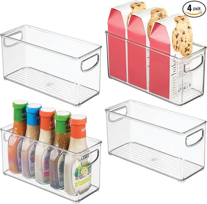 iDesign Slim Clear Plastic Stackable Storage Bin, Tall Narrow by iDesign