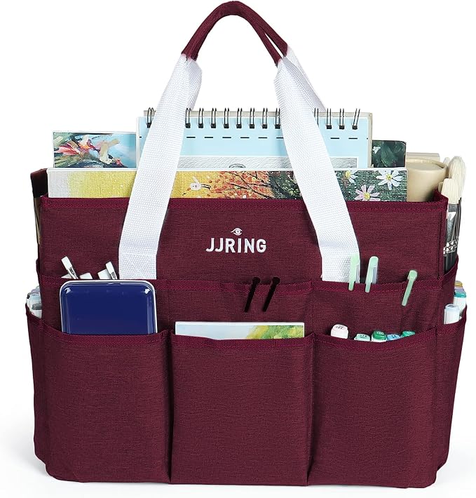 JJRING Craft Organizer Tote Bag, Large Art Storage Caddy - Image 3