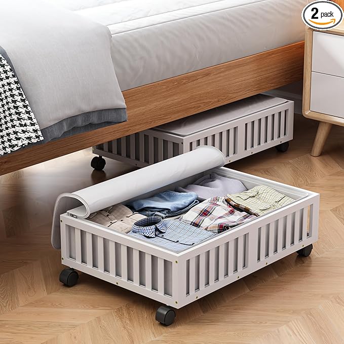 Bamboo Under Bed Storage Containers by MHXWSXPN