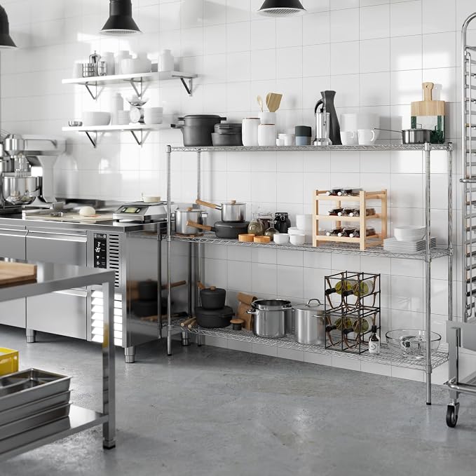 14" Deep x 72" Wide x 54" Height Wire Shelving Kit | 3-Tier | NSF Commercial - Image 7