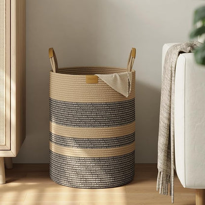 62L Striped Laundry Hamper by Nunsino