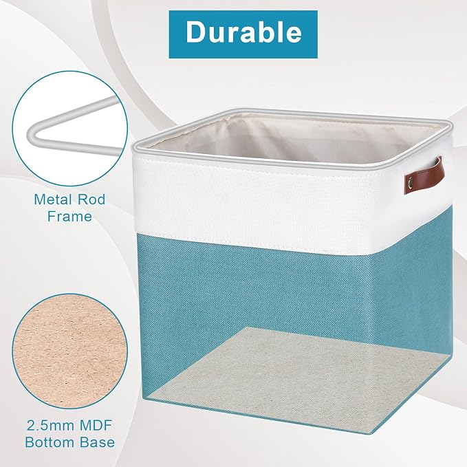 13x13 Cube Storage Bins, Collapsible Fabric Storage Box, 4 Pack Closet Baskets - Image 5