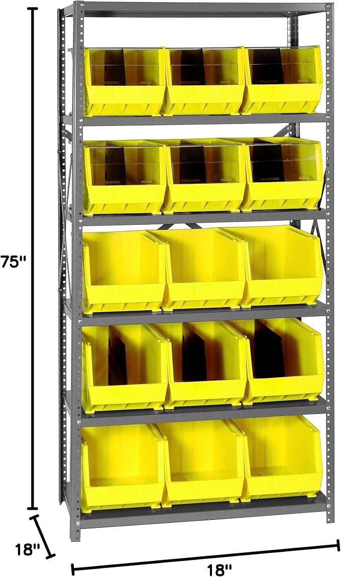Quantum Storage Systems QSBU-260YL Giant Open Hopper Steel Shelving System - Image 2