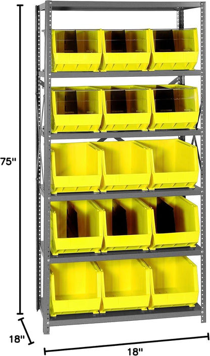 Quantum Storage Systems QSBU-260YL Giant Open Hopper Steel Shelving System - Image 2
