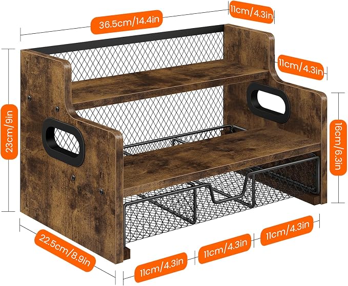 Homode Coffee Syrup Rack Organizer, 3-Tier 8 Bottles Syrup Holder Stand - Image 8